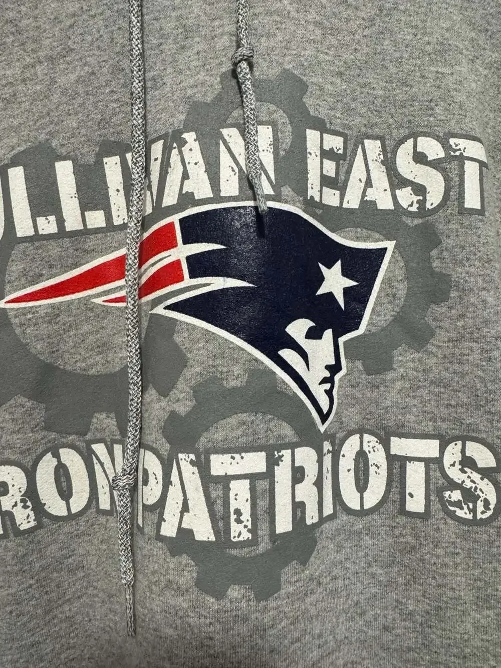 Sullivan East Iron Patriots Graphic Hoodie Sweatshirt Gray - Picture 2 of 4